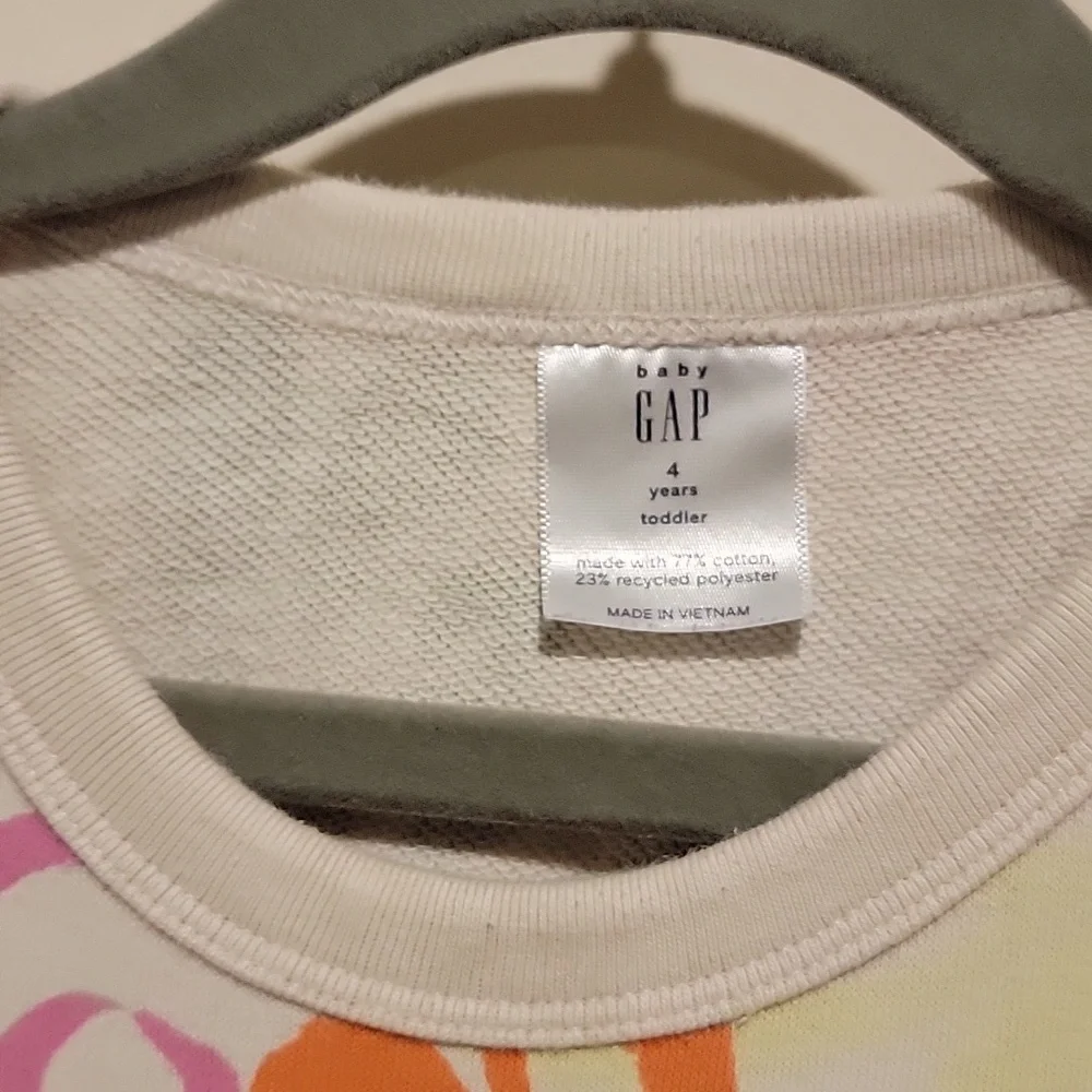 Baby gap floral sweatshirt crew size 4 toddler baby kids